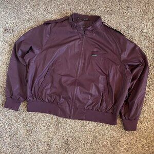 Vintage Members Only Bomber Moto Racer Jacket Mens 3XL Magenta Full Zip 90s